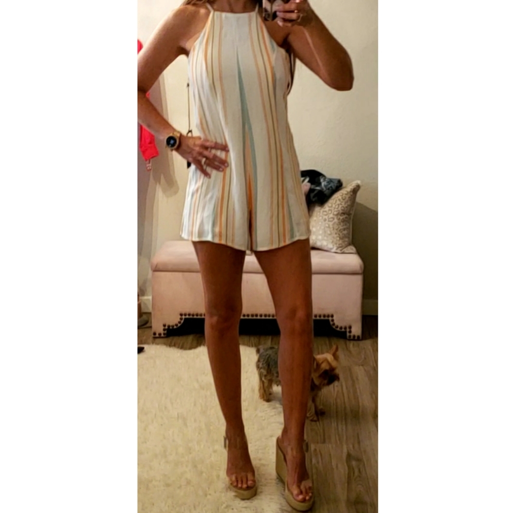 Privacy Please Lucca Romper in Multi Stripe